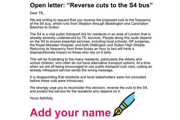 Open letter: “Reverse cuts to the S4 bus”