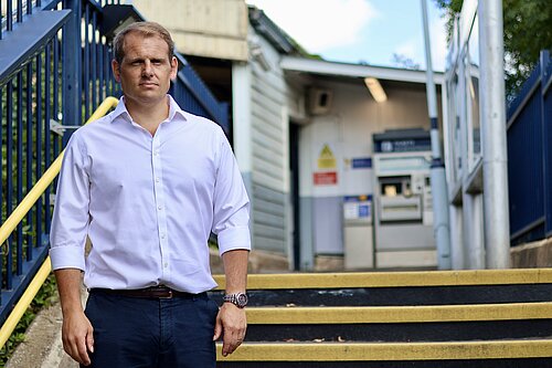 Luke Taylor MP at Worcester Park Station