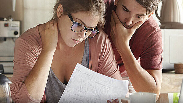 Couple looking at energy bills
